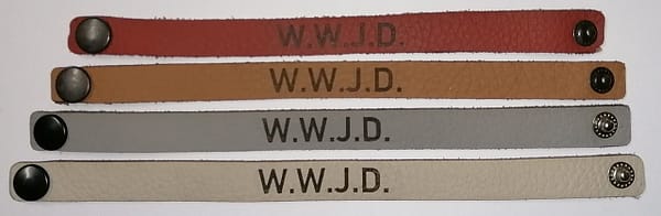 WWJD leather bracelet colors
