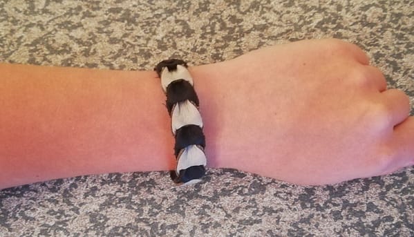 Braided Bracelet black and ivory