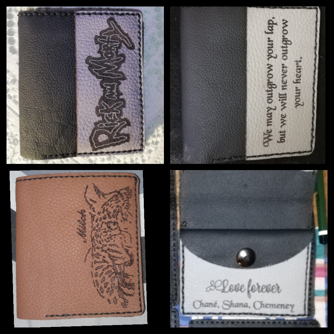 Men's Leather Wallet Personalized Monogrammed Bifold 